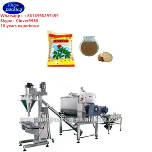Aglio in polvere linea di produzione, macchina semi-automatica migliore tongkat ali estratto di radice di miscelazione e di imballaggio linea di produzione