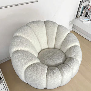 Белое современное кресло-софа из ткани с наполнителем из пены, в форме тыквы, для одного человека, с функцией раскладывания, для спальни и гостиной - Product Image 1