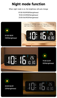 Jam dinding besar LED 15.5 inci, dengan pengatur waktu hitung dan hitung mundur, remote control, desktop dan jam dinding untuk ruang tamu