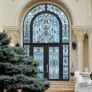 Thiết kế sang trọng bên ngoài an ninh rèn sắt pháp cửa kính cho ngôi nhà - Product Image 4