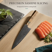 Hezhen couteau japonais de Chef professionnel, couteau Sashimi en acier de damas 67 couches 8.5 "couteau Sashimi pour désosser