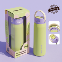 Bouteille d'eau personnalisée 2026, idéale pour les voyages, avec remplissage rapide et couvercle à paille, 100 % étanche, pour la gym, avec anse de transport