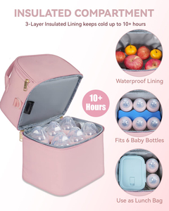Juego de fiambrera de bebé de poliéster de 15l congelable con bolsa y botella de agua bolsa de biberón congelable con patrón de letras - Product Image 5