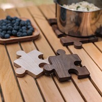 Ensemble de sous-verres en bois artisanal à prix attractif, 4 tapis de table imbriqués, écologiques, modernes, carrés, avec logo personnalisé, en carton