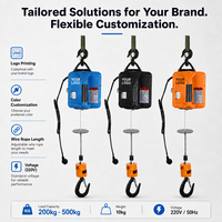 Palans électriques portables 500 kg 220 V, palan à câble portable, grue de levage pour le levage de matériaux sur les balcons et les toits