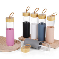 Bouteilles d'eau réutilisables en verre borosilicate avec logo personnalisé, sans BPA, avec bouchon à vis anti-fuite, articles de boisson par sublimation