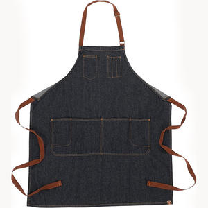 <span class=keywords><strong>Delantal</strong></span> <span class=keywords><strong>de</strong></span> Mezclilla Negro Resistente y Largo con Bolsillo para Bartenders, Pintores, Artistas Florales y Panaderías - Product Image 5