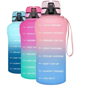 64 OZ Different Capacity With Time Stamp And Removable Filter Leak Proof BPA Free Gym Water Bottle Straw Sports Outdoor