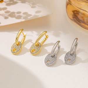 Cuff <b>Earrings</b> Geometric Gold 18K Gold Ear <b>Post</b> Bezel Setting Party Jewelry - Product Image 2