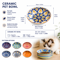Fabricant en gros de bols pour animaux de compagnie en céramique multicolores personnalisés OEM ODM ; bol pour chat en céramique écologique avec base en silicone antidérapante.
