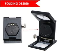 Folding LED Pocket Magnifier with Glass Lens and Scale Portable Loupe