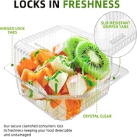 Conteneur alimentaire carré en plastique transparent jetable avec couvercles transparents pour gâteaux, fruits, contenants à sandwich jetables