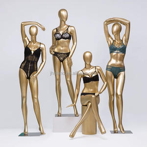 ชุดชั้นในสุดเซ็กซี่สุดหรูทำจากไฟเบอร์กลาสชุดเดรสสีขาวสีทองสำหรับผู้หญิงหุ่นจำลองแบบยืนเต็มตัว - Product Image 1