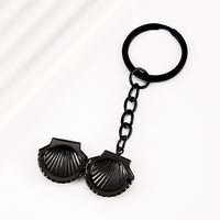 Ywyougang Porte-clés Coquillage Ouvrable en Acier Inoxydable 4 Couleurs, Cadre Photo, Pendentif Médaillon Coquillage, Cadeau