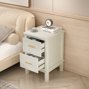 Modern Nightstand <b>With</b> 2 <b>Drawers</b> Wood <b>Bedside</b> <b>Table</b> For <b>Small</b> Spaces Bedroom Storage <b>Drawer</b> Unit - Product Image 3