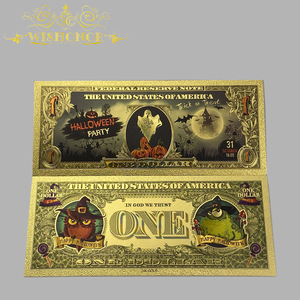 4 types de billets de banque américains de Halloween plaqués or 24 carats pour cadeaux - Product Image 3