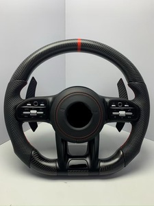 Volante de Cuero y Fibra de Carbono de Alta Gama YLB, Nuevo, Compatible con <span class=keywords><strong>AMG</strong></span> W223 W213 206 W222 GLC X253 C253 CLA W117 2019 <span class=keywords><strong>2022</strong></span> - Product Image 3