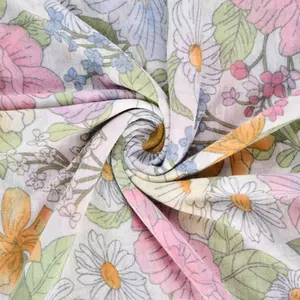 Tissu tricoté de haute qualité 100% polyester, pour vêtements féminins à imprimés floraux, vêtement tendance