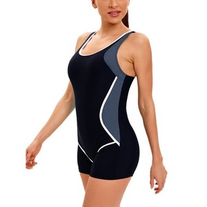 Nouveau maillot de bain une pièce de sport et de course noir avec empiècements latéraux colorés et dos nu pour femme - Product Image 2