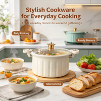 Coffrets Cadeaux Promotionnels : Marmite à Soupe Multifonctionnelle en Émail, Cocotte, Autocuiseur de Cuisine pour Cuisinières à Gaz et à Induction