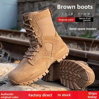 Bottes de randonnée tactiques marines imperméables et résistantes aux perforations en nylon polyamide marron pour hommes WANZHUO