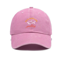 Gorra de Béisbol Vintage Lavada y Desgastada, con Estampado de Letras de Tiburón, Estilo Desestructurado de 6 Paneles, para Hombre y Mujer, Todas las Temporadas, OEM