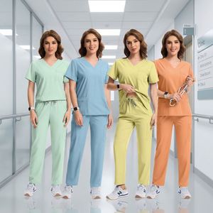 94% Polyester 6% Spandex Hospital Custom Logo <b>Doctor</b> Nurse Scrubs Uniform Unisex Medical Scrubs Top Pants Hospital Uniform <b>Sets</b> - Product Image 1
