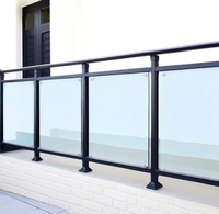 Rampe en verre en alliage d'aluminium avec fentes pour cartes internes/externes pour balcon de villa et main courante d'escalier, quincaillerie allemande ROTO