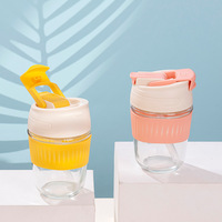 Tasse à eau double portable en verre pour l'été Haute beauté féminine avec paille Tasse pour bureau Tasse pour chambre