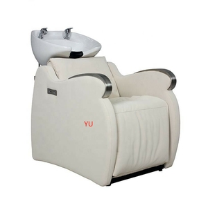 Equipo de Salón de Belleza, Lavabo Eléctrico de Cerámica, Silla de Champú Dorada - Product Image 4