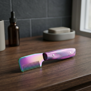 ASAP BEAUTY PAKISTAN ABP-1060 Tondeuse à cheveux en acier inoxydable avec manche en bois multicolore et peigne de dégradé à dents CNC durcies de 3 pouces - Product Image 2