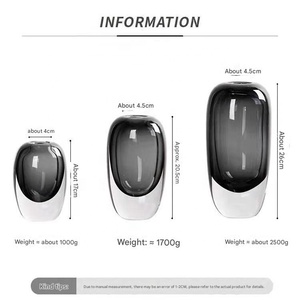 Jarrón de cristal de primera calidad, diseño contemporáneo de lujo para decoración de bodas, florero de mesa moderno alto, terrario grande - Product Image 6