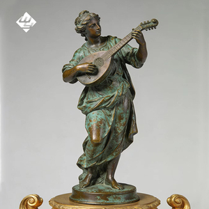 Escultura Clásica de la Diosa Musa con Lira, Decoración Religiosa para Iglesia, Estatua de Jardín de Bronce Personalizada - Product Image 1