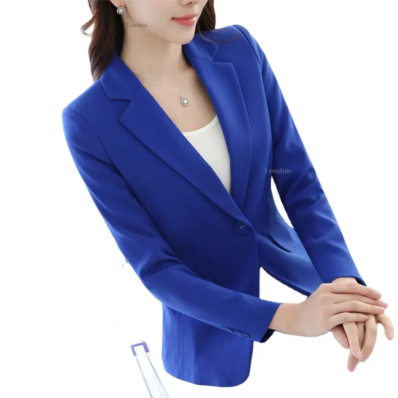צבעים בוהקים מקצועי עסקים ישר וחלק מעיל לנשים לעבוד ללבוש משרד ליידי אלגנטי בלייזר מעיל החדש למעלה