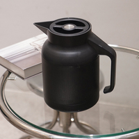 Bouilloire à eau portable de qualité supérieure, 1500 ml, noir et blanc, design Japandi, écologique, en acier inoxydable 304 de qualité alimentaire, pour hôtel, maintien au chaud