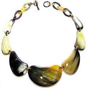 Fancy Women's Vintage Horn <b>Statement</b> <b>Necklace</b> Stylish Design With Link Chain For Party Gifts Wear Wedding With Woman - Product Image 1