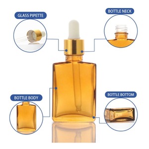 Vuông chai thủy tinh nhỏ giọt với vít cap 15ml 30ml công suất cho Tinh dầu chăm sóc tóc và chăm sóc da huyết thanh - Product Image 5