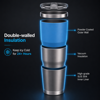 Gobelet isotherme à double paroi de 30 oz en acier inoxydable, tasse à café de voyage avec base conique, s'adapte au porte-gobelet de voiture, logo personnalisé