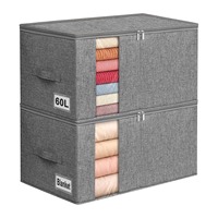 Sac de rangement multifonctionnel moderne avec fenêtre transparente, capacité 20-35L, pour l'organisation de vêtements, couettes, couvertures et le rangement dans la garde-robe