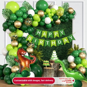 Ballons de Fête Thème Dinosaure Joyeux Anniversaire Écologiques pour Filles et Garçons – Décoration d'Ambiance et Aménagement de Scène pour Bébé - Product Image 2