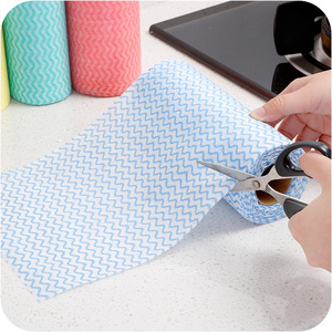 Disposable Kitchen Dishcloths Perforated Cuttable Wavy Texture Non Woven Fabric Rectangle For Pots And Pans - Product Image 3