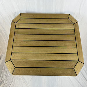 Plateau de table rectangulaire en teck à motif étoile, à bords droits, pour cour, accessoires marins populaires pour yacht, vendeur transfrontalier - Product Image 2