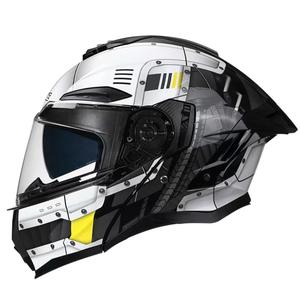 Casco de motocicleta ABS de cubierta completa de tres propósitos para hombres y mujeres LICE con <span class=keywords><strong>doble</strong></span> espejo protección facial completa negro mate - Product Image 2