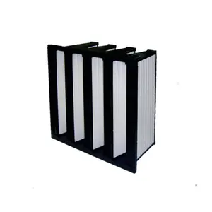 Industrial Air Filter Plastic Frame H13 H14 Compact V Bank HEPA Air Filter