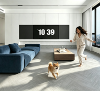 Umweltfreundlicher SPC-Bodenbelag mit Klicksystem, Verschleißfester Vinyl-Steinboden für Wohn- und Gewerbebereiche, Piso SPC