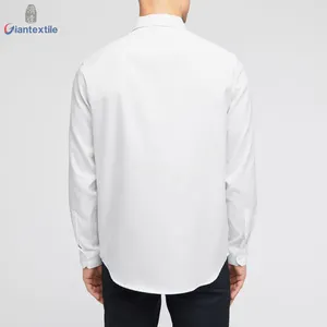Giantextile Hot Sale Men's Shirt White Solid Wrinkle Free Dress Shirt Good Quality For Men
