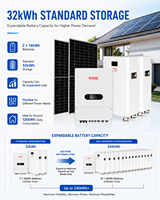Invertisseur hybride triphasé basse tension 48VDC 15KW avec 2 batteries LiFePo4 51.2V314AH en parallèle pour stockage 32KWH, systèmes solaires