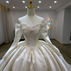 Vestido de Novia de Lujo Personalizado con Cola Catedral de Satén, Modelo Lsjj41 Jancember - Product Image 4