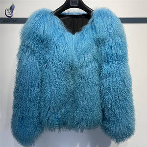 Vrouwen Fashion Design Winter Warm Custom Kleur Krullend Lang Haar Echte Mongoolse Bont Jas - Product Image 2