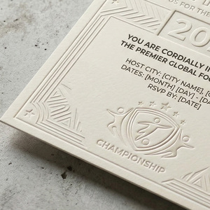 Tarjeta de Agradecimiento de Papel Blanco Grueso de Primera Calidad, Diseño Personalizado con Logotipo de Evento Deportivo, Invitación con Relieve 3D - Product Image 1